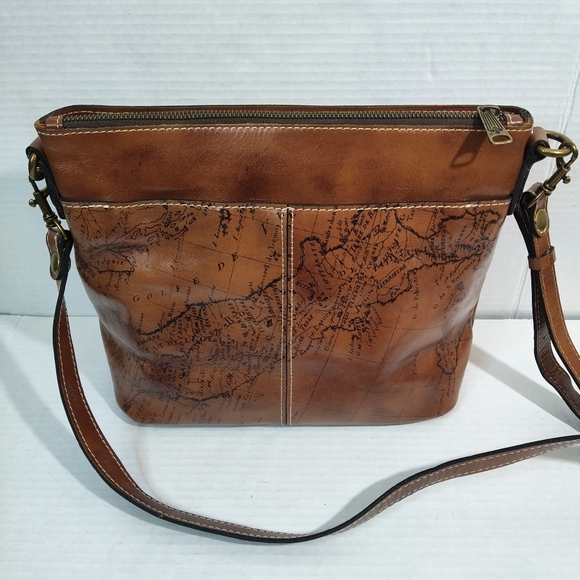 PATRICIA NASH Tuscana Lavello Map Brown Leather Crossbody Bag - Picture 4 of 16